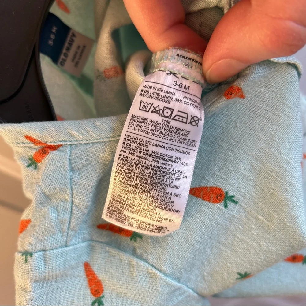 Old Navy EASTER Jumpsuit 3-6 Months Linen/Cotton Blend